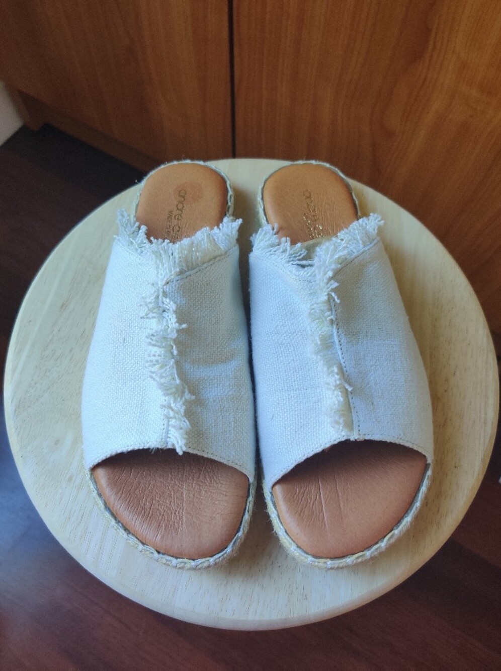 Andre Assous Cloth &Leather Sandals NWOT